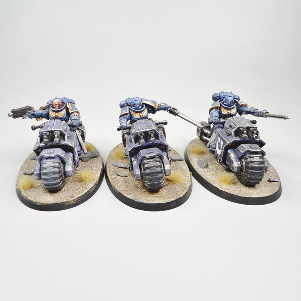 Warhammer 40k Army Space Marines Ultramarines Outriders x3 Painted