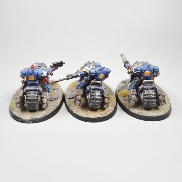 Warhammer 40k Army Space Marines Ultramarines Outriders x3 Painted