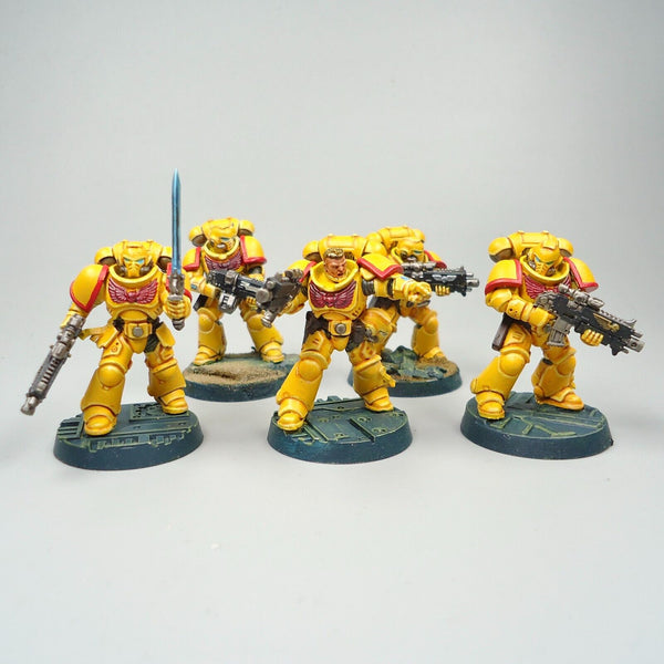 Warhammer 40k Army Space Marines Imperial Fists Primaris Intercessors x5 Painted