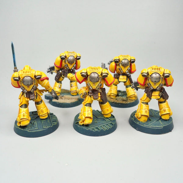 Warhammer 40k Army Space Marines Imperial Fists Primaris Intercessors x5 Painted