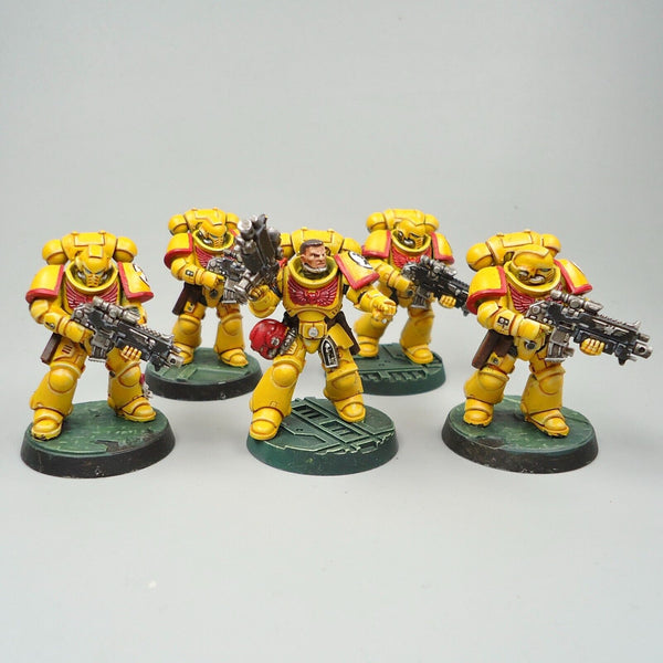 Warhammer 40k Army Space Marines Imperial Fists Primaris Intercessors x5 Painted