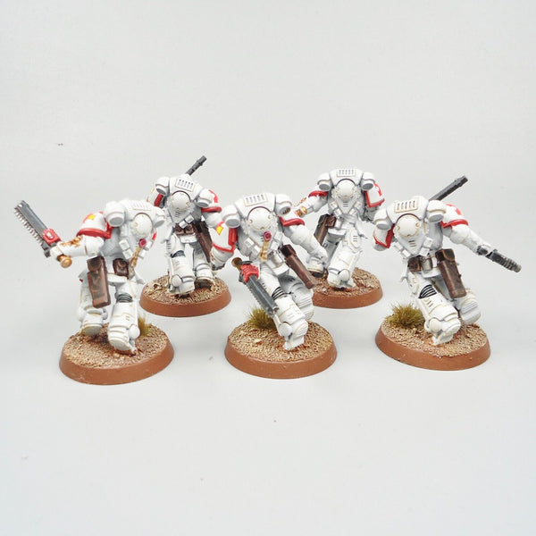 Warhammer 40k Space Marines White Scars Assault Intercessors x5 Painted