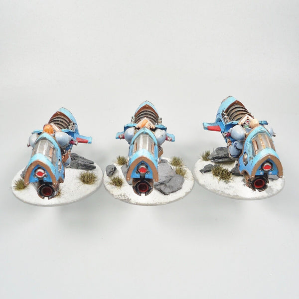 Warhammer 40k Army Space Marines Space Wolves Scimitar Jetbikes x3 Painted