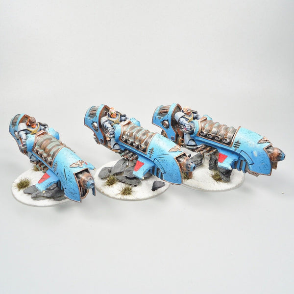 Warhammer 40k Army Space Marines Space Wolves Scimitar Jetbikes x3 Painted