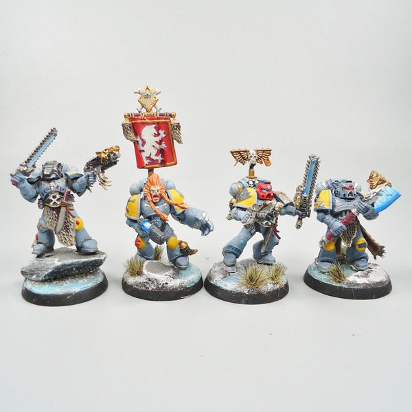 Warhammer 40k Space Marines Space Wolves x4 Painted