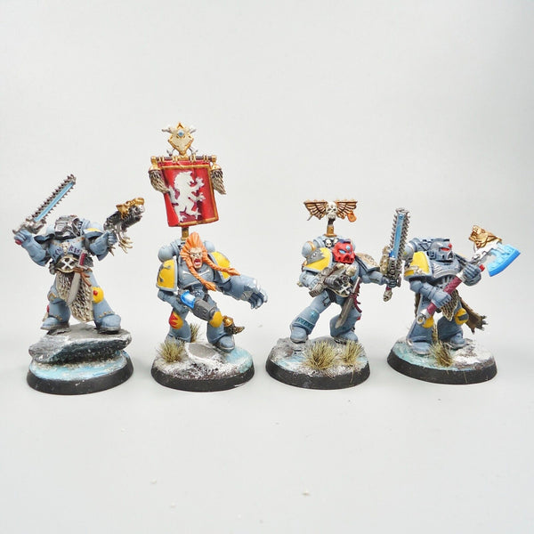 Warhammer 40k Space Marines Space Wolves x4 Painted