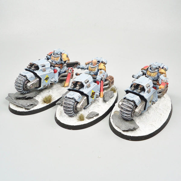 Warhammer 40k Army Space Marines Space Wolves Outriders x3 Painted