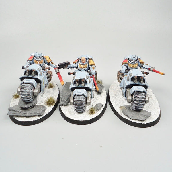 Warhammer 40k Army Space Marines Space Wolves Outriders x3 Painted