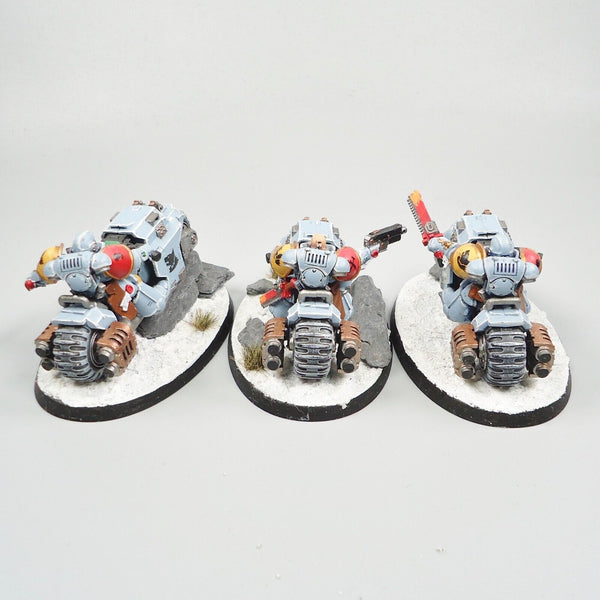 Warhammer 40k Army Space Marines Space Wolves Outriders x3 Painted