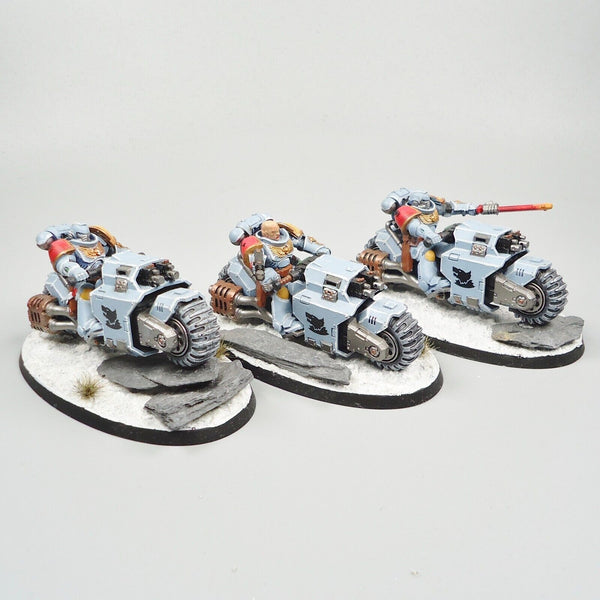 Warhammer 40k Army Space Marines Space Wolves Outriders x3 Painted