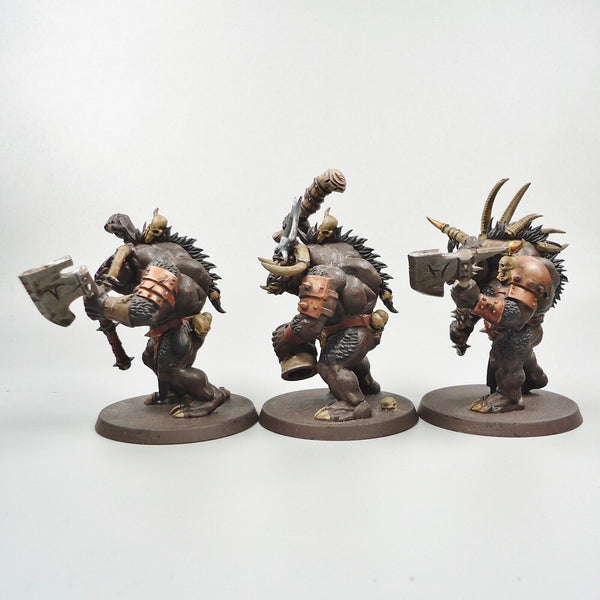 Warhammer Fantasy Age of Sigmar Beasts Of Chaos Beastmen Minotaurs x3 Painted