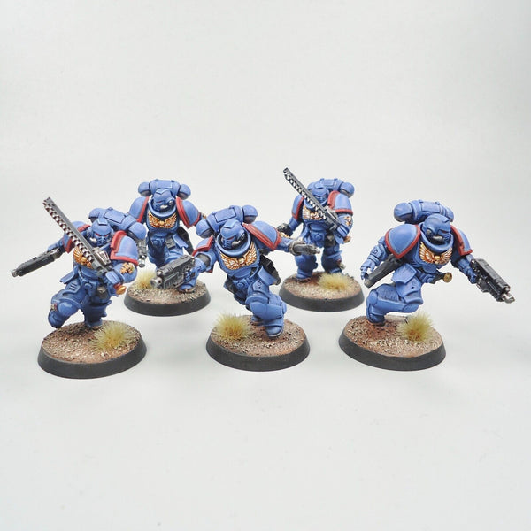 Warhammer 40k Army Space Marines Ultramarines Assault Intercessors x5 Painted