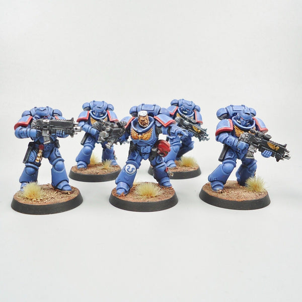 Warhammer 40k Army Space Marines Ultramarines Intercessors x5 Painted