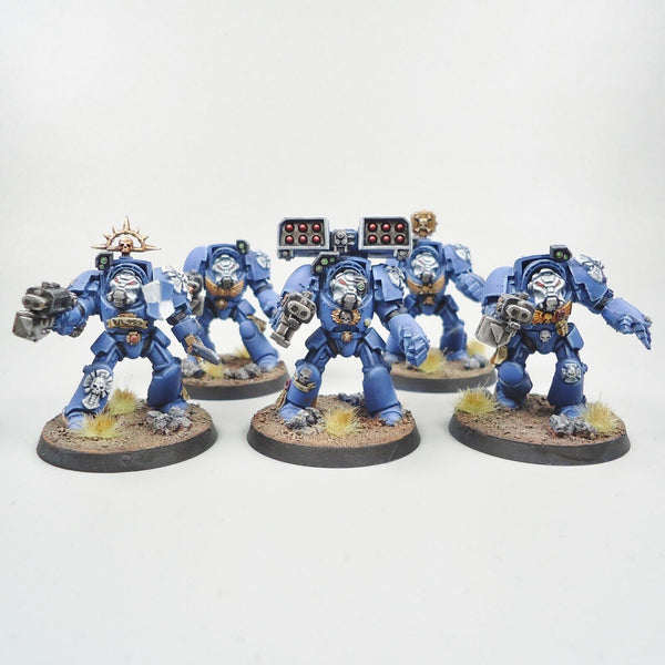 Warhammer 40k Army Space Marines Ultramarines Terminators x5 Painted