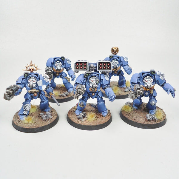 Warhammer 40k Army Space Marines Ultramarines Terminators x5 Painted