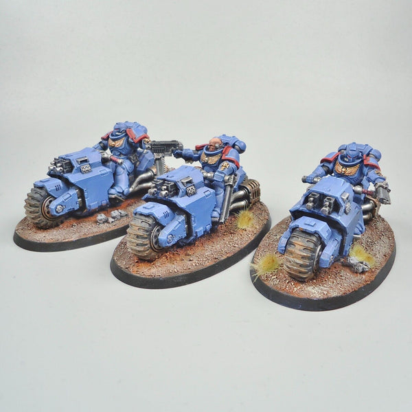 Warhammer 40k Army Space Marines Ultramarines Primaris Outriders x3 Painted