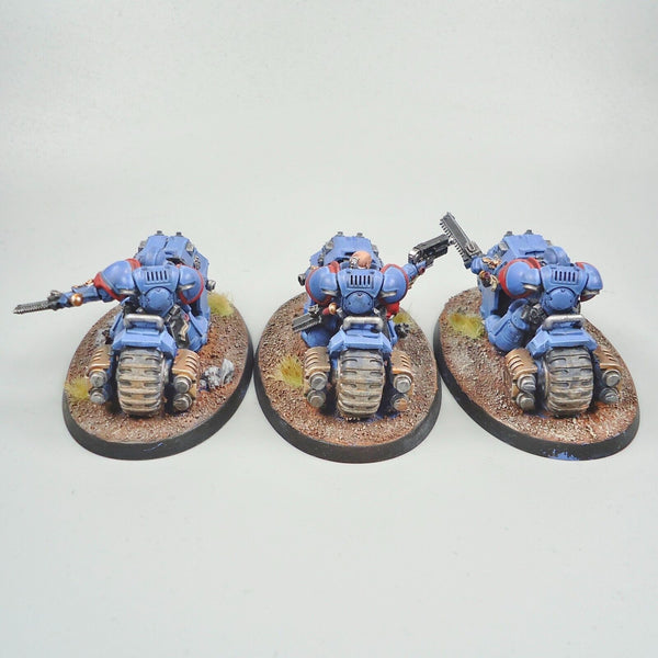 Warhammer 40k Army Space Marines Ultramarines Primaris Outriders x3 Painted