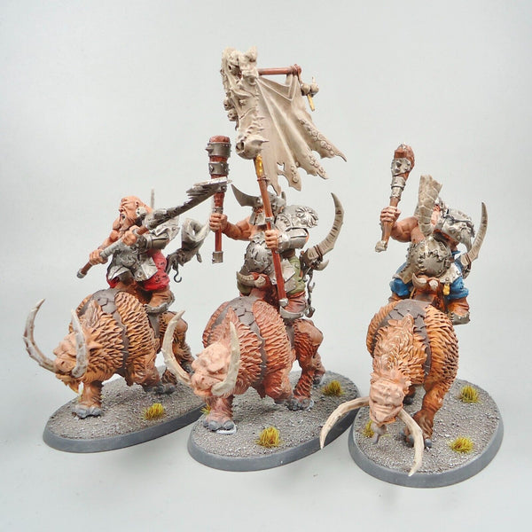 Ogre Mawtribes Mournfang Riders x3 Painted - Warhammer Fantasy Age of Sigmar
