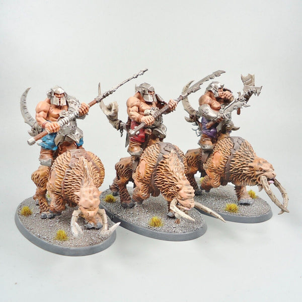 Ogre Mawtribes Mournfang Riders x3 Painted - Warhammer Fantasy Age of Sigmar