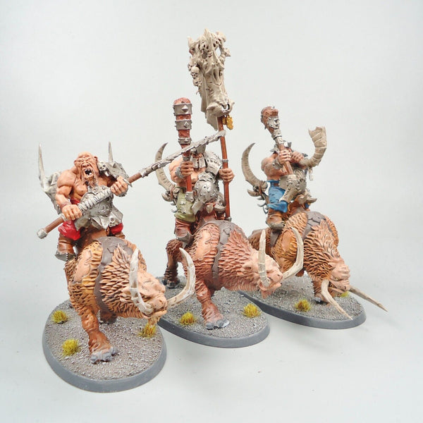 Ogre Mawtribes Mournfang Riders x3 Painted - Warhammer Fantasy Age of Sigmar