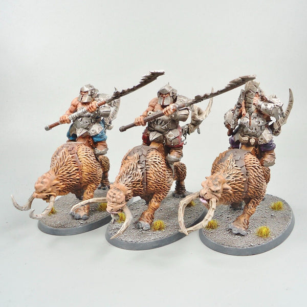 Ogre Mawtribes Mournfang Riders x3 Painted - Warhammer Fantasy Age of Sigmar