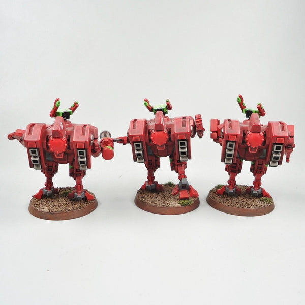 Warhammer 40k Army Tau Empire Crisis Battlesuits x3 Painted and Based