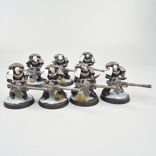 Warhammer 30k Army Raven Guard Horus Heresy Lascannon Marines x7 painted