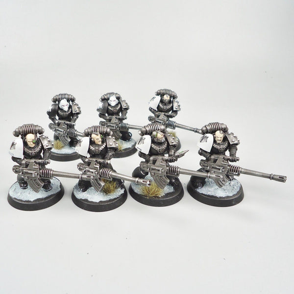 Warhammer 30k Army Raven Guard Horus Heresy Lascannon Marines x7 painted