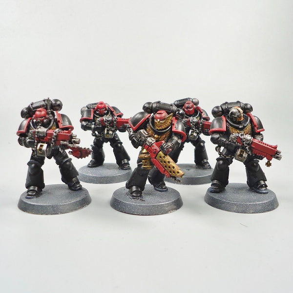 Warhammer 40k Army Space Marines Black Templars 5 Man Squad Part Painted