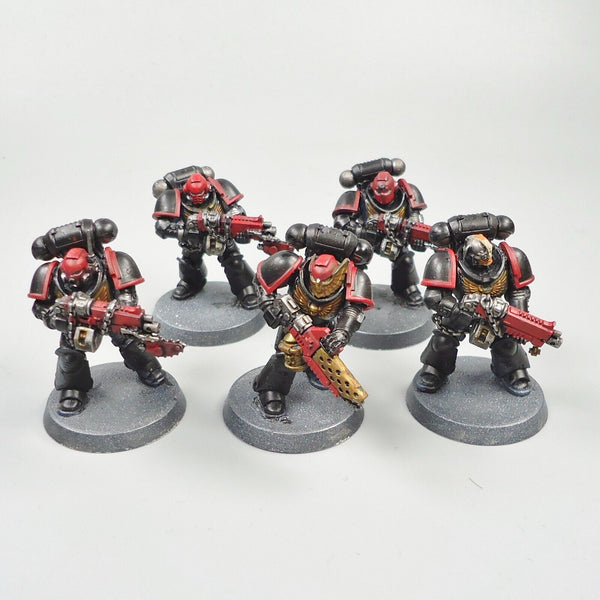 Warhammer 40k Army Space Marines Black Templars 5 Man Squad Part Painted