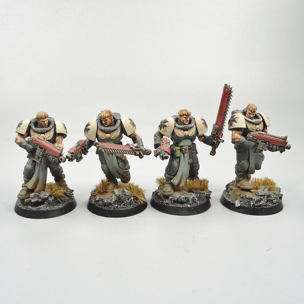 Warhammer 40k Army Space Marines Black Templars Neophytes x4 Painted