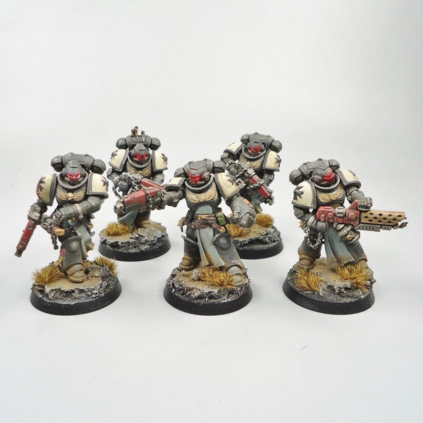 Warhammer 40k Army Space Marines Black Templars Crusaders x5 Painted