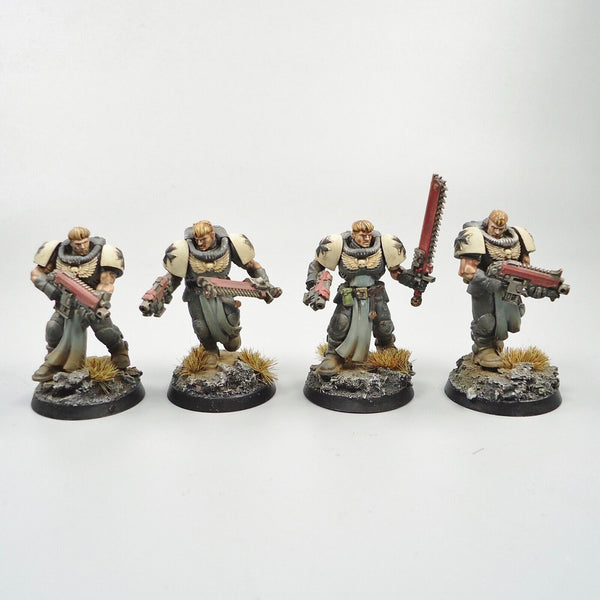 Warhammer 40k Army Space Marines Black Templars Neophytes x4 Painted