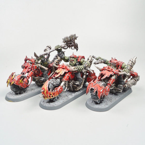 Warhammer 40k Ork Army Ork Warbikers x3 Painted