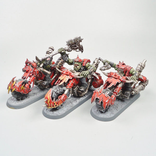 Warhammer 40k Ork Army Ork Warbikers x3 Painted