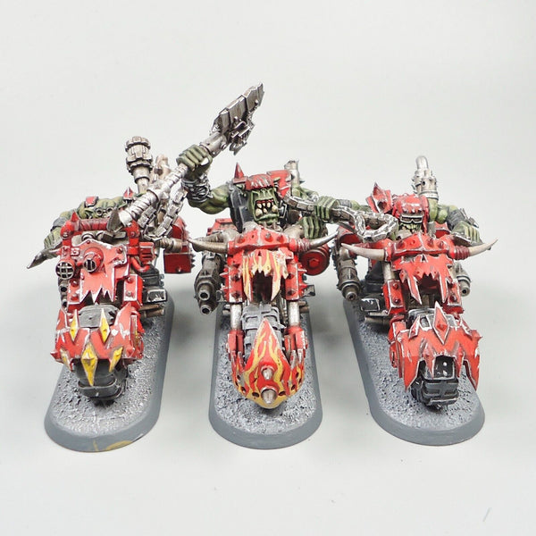 Warhammer 40k Ork Army Ork Warbikers x3 Painted