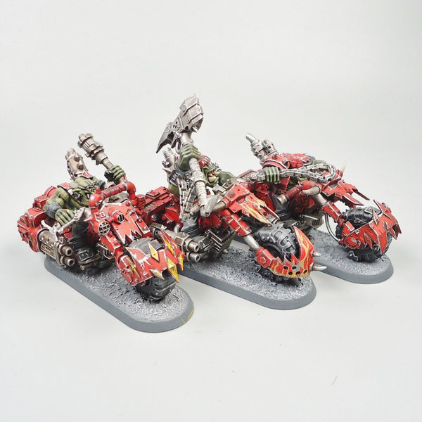 Warhammer 40k Ork Army Ork Warbikers x3 Painted