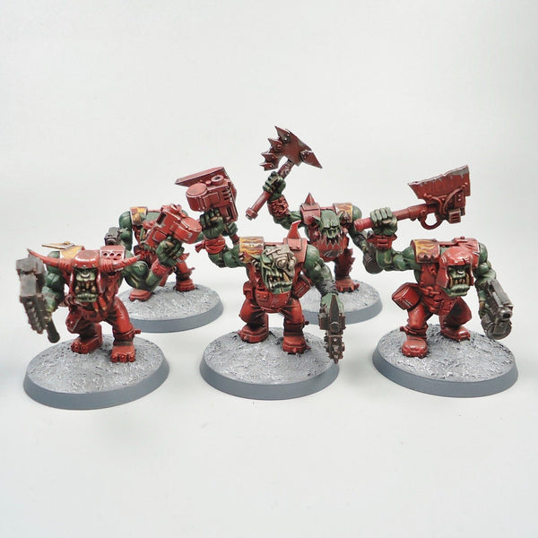 Warhammer 40k Ork Army Ork Nobz x5 Painted