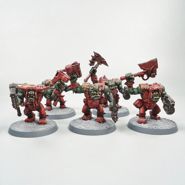 Warhammer 40k Ork Army Ork Nobz x5 Painted