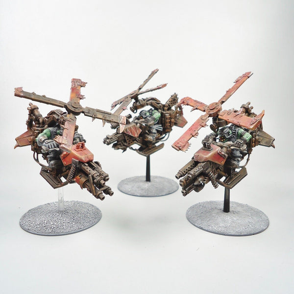 Warhammer 40k Ork Army Ork Deffkoptas x3 Painted