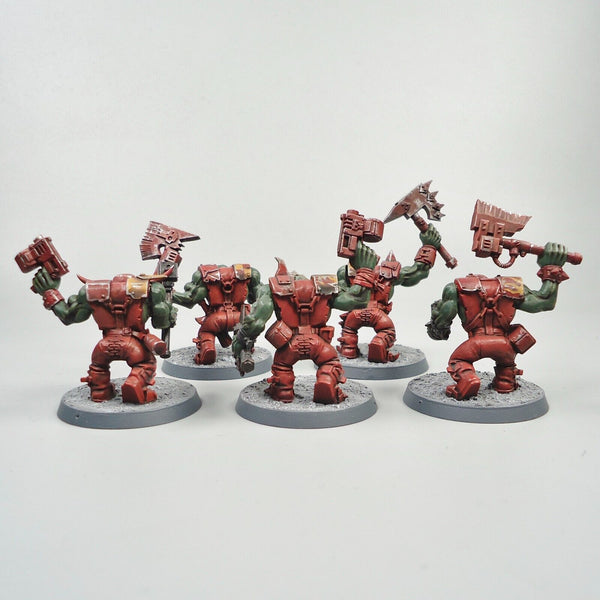 Warhammer 40k Ork Army Ork Nobz x5 Painted