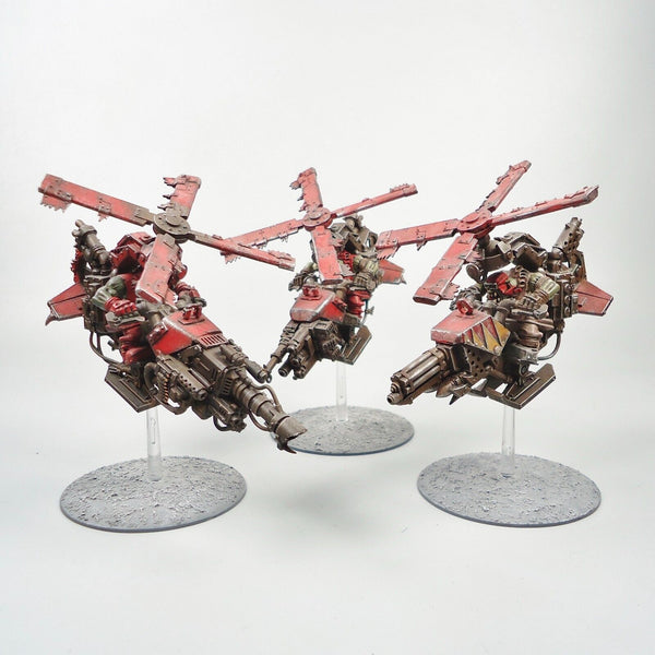 Warhammer 40k Ork Army Ork Deffkoptas x3 Painted