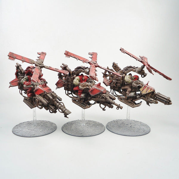 Warhammer 40k Ork Army Ork Deffkoptas x3 Painted