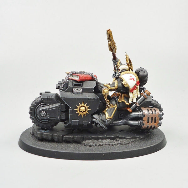 Warhammer 40k Army Space Marines White Scars Primaris Chaplain On Bike Painted