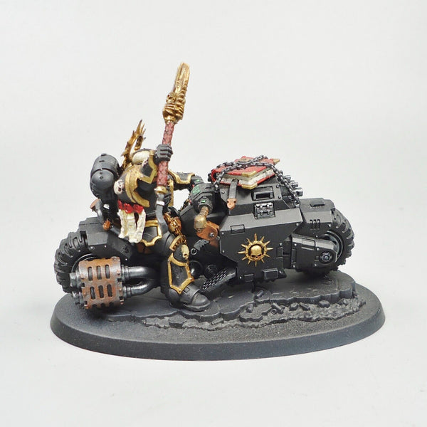 Warhammer 40k Army Space Marines White Scars Primaris Chaplain On Bike Painted