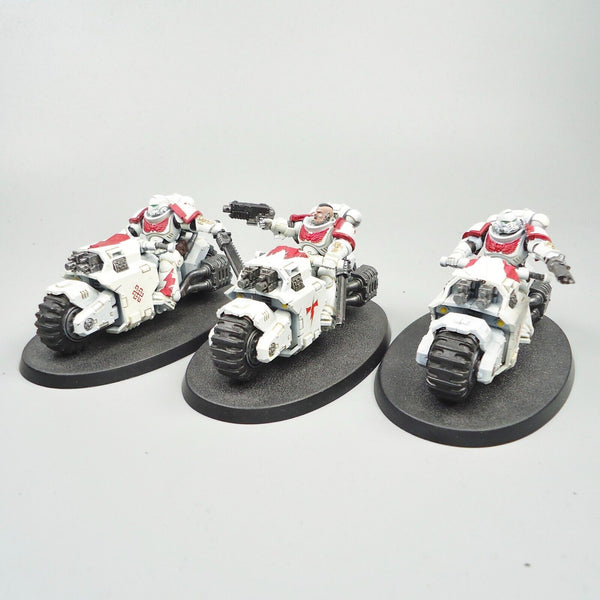 Warhammer 40k Army Space Marines White Scars Primaris Outriders x3 Painted