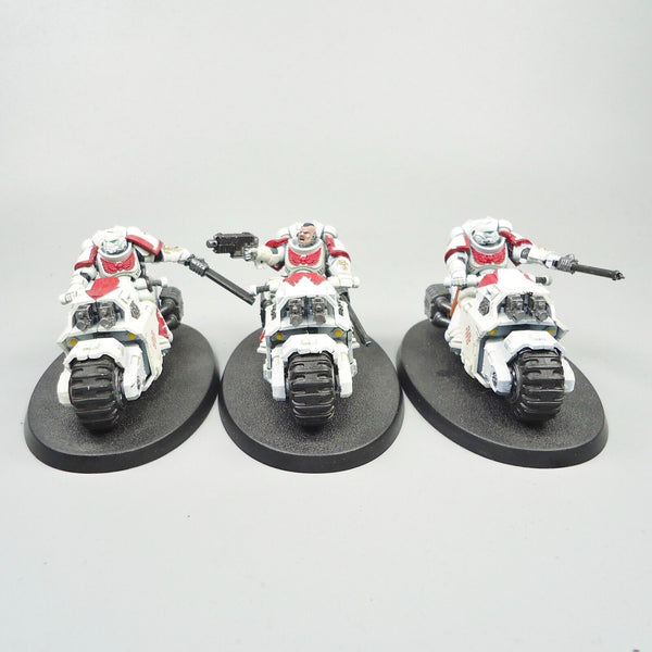 Warhammer 40k Army Space Marines White Scars Primaris Outriders x3 Painted