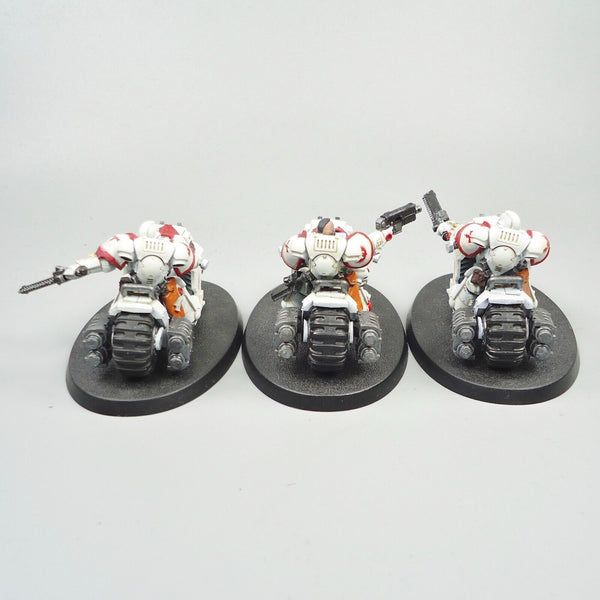 Warhammer 40k Army Space Marines White Scars Primaris Outriders x3 Painted