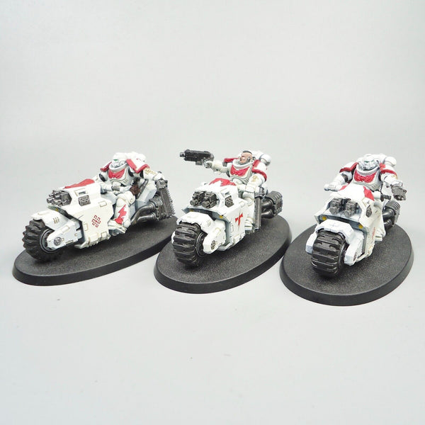 Warhammer 40k Army Space Marines White Scars Primaris Outriders x3 Painted