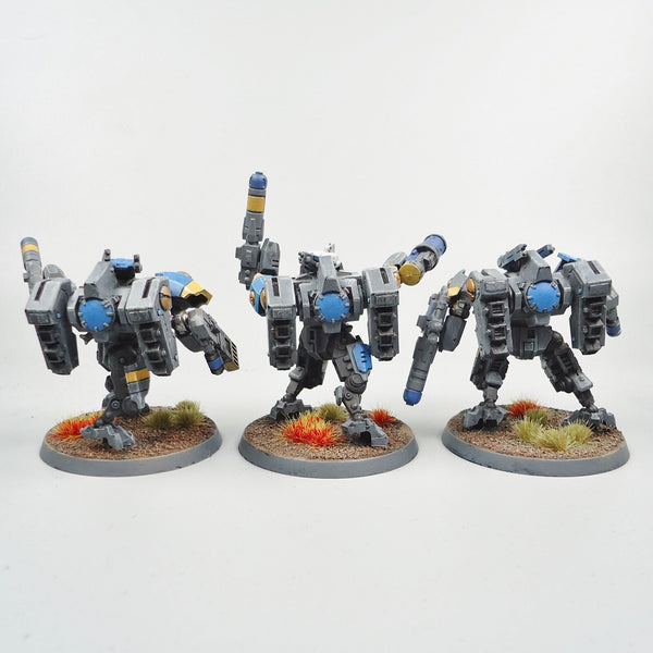 Tau Empire Crisis Battlesuits x3 Painted And Based - Warhammer Army 40k